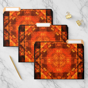 Blessing Fire Mandala Abstract Art Design File Folder