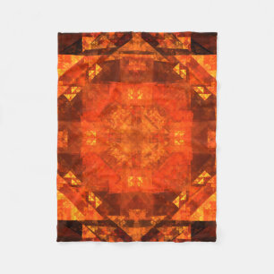 Blessing Fire Mandala Abstract Art Design Fleece Blanket