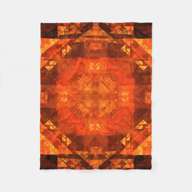 Blessing Fire Mandala Abstract Art Design Fleece Blanket (Front)