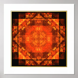 Blessing Fire Mandala Abstract Art Design Foil Prints