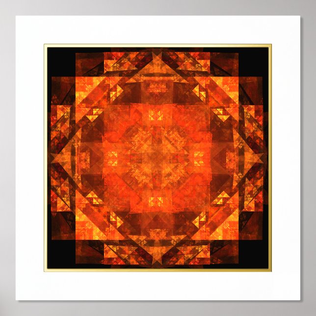 Blessing Fire Mandala Abstract Art Design Foil Prints (Front)