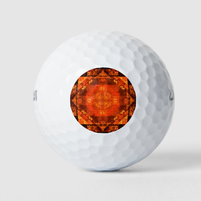 Blessing Fire Mandala Abstract Art Design Golf Balls (Front)