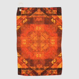 Blessing Fire Mandala Abstract Art Design Golf Towel