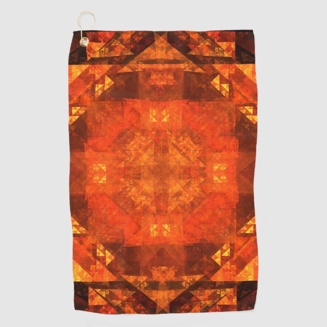 Blessing Fire Mandala Abstract Art Design Golf Towel (Front)