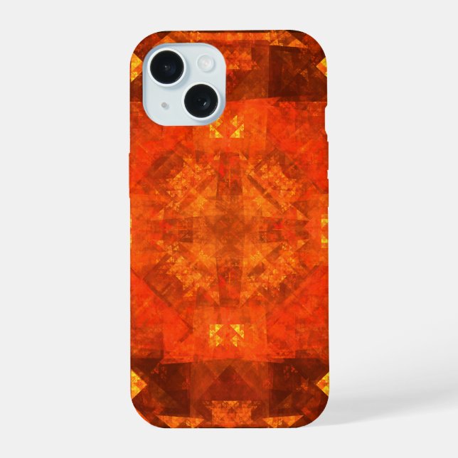 Blessing Fire Mandala Abstract Art Design iPhone 15 Case (Back)