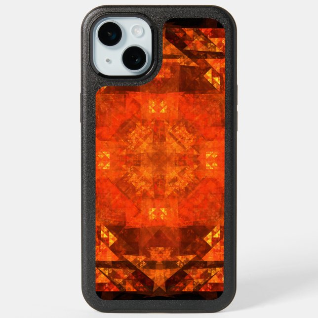 Blessing Fire Mandala Abstract Art Design iPhone 15 Plus Case (Back)