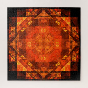 Blessing Fire Mandala Abstract Art Design Jigsaw Puzzle