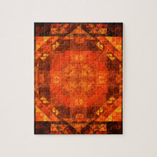 Blessing Fire Mandala Abstract Art Design Jigsaw Puzzle