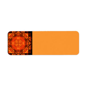 Blessing Fire Mandala Abstract Art Design Label