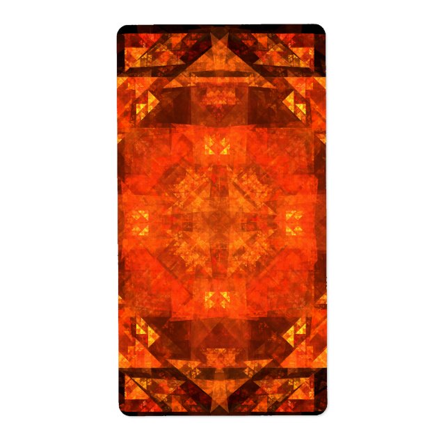 Blessing Fire Mandala Abstract Art Design Label (Front)