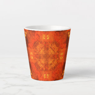 Blessing Fire Mandala Abstract Art Design Latte Mug