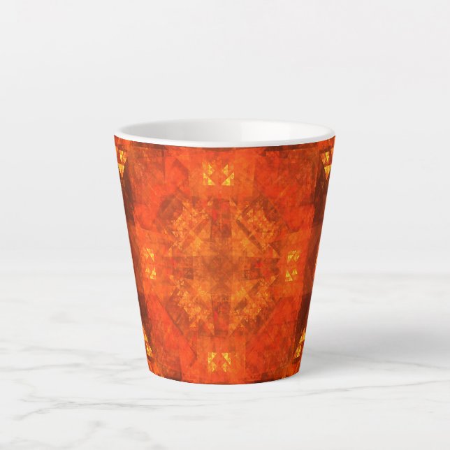 Blessing Fire Mandala Abstract Art Design Latte Mug (Front)