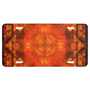 Blessing Fire Mandala Abstract Art Design License Plate