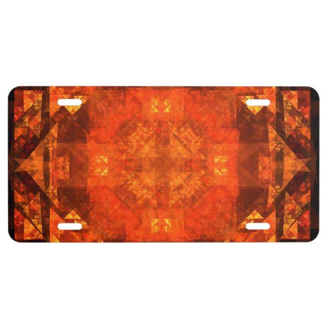 Blessing Fire Mandala Abstract Art Design License Plate (Front)