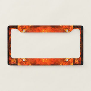 Blessing Fire Mandala Abstract Art Design License Plate Frame