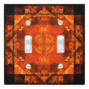 Blessing Fire Mandala Abstract Art Design Light Switch Cover