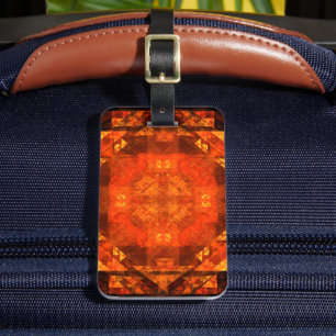 Blessing Fire Mandala Abstract Art Design Luggage Tag