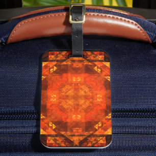 Blessing Fire Mandala Abstract Art Design Luggage Tag