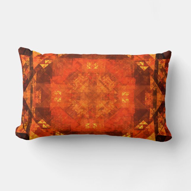 Blessing Fire Mandala Abstract Art Design Lumbar Pillow (Front)