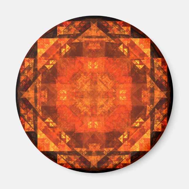 Blessing Fire Mandala Abstract Art Design Magnet (Front)