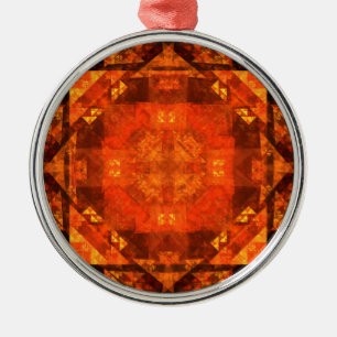 Blessing Fire Mandala Abstract Art Design Metal Ornament
