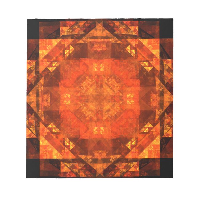 Blessing Fire Mandala Abstract Art Design Notepad (Front)