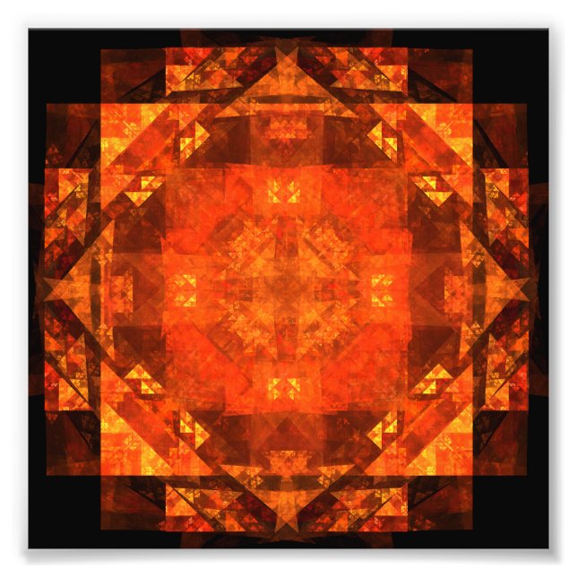 Blessing Fire Mandala Abstract Art Design Photo Print (Front)