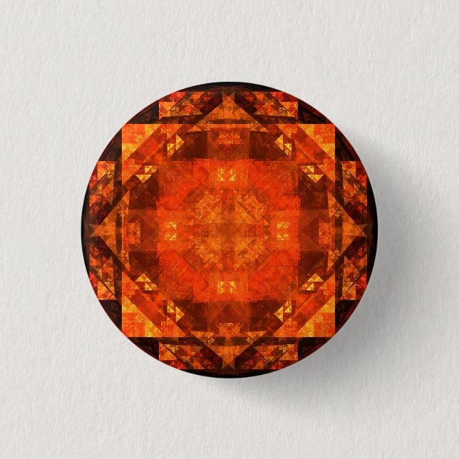 Blessing Fire Mandala Abstract Art Design Pinback Button (Front)