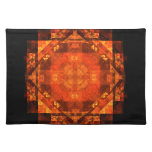 Blessing Fire Mandala Abstract Art Design Placemat