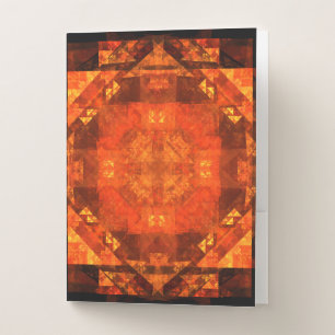 Blessing Fire Mandala Abstract Art Design Pocket Folder