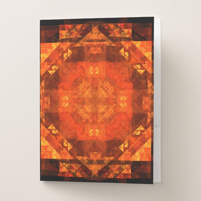 Blessing Fire Mandala Abstract Art Design Pocket Folder (Front)