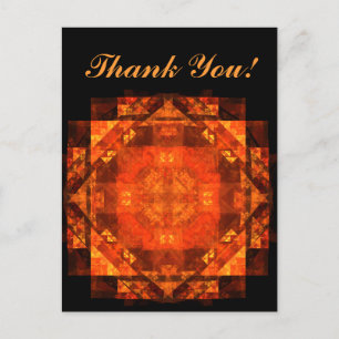Blessing Fire Mandala Abstract Art Design Postcard
