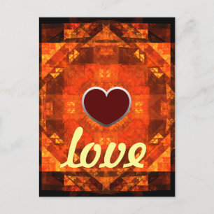 Blessing Fire Mandala Abstract Art Design Postcard