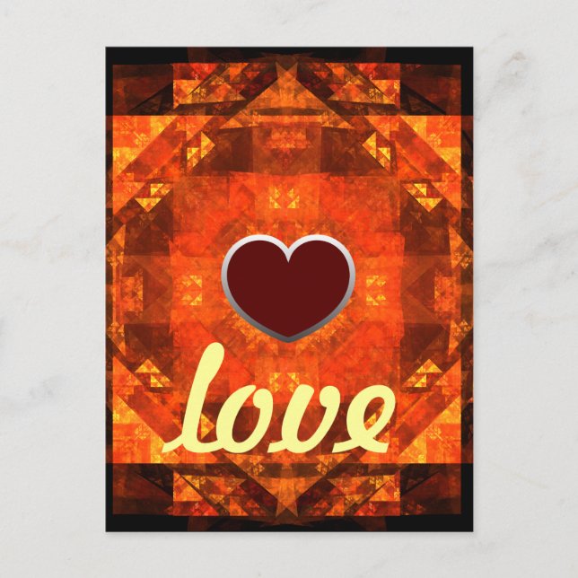 Blessing Fire Mandala Abstract Art Design Postcard (Front)