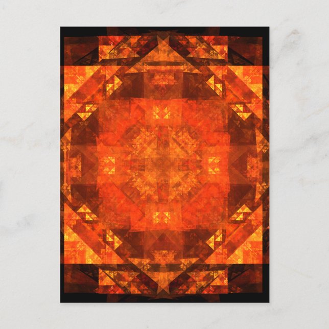 Blessing Fire Mandala Abstract Art Design Postcard (Front)