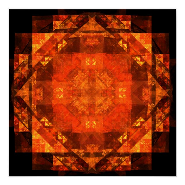 Blessing Fire Mandala Abstract Art Design Poster (Front)