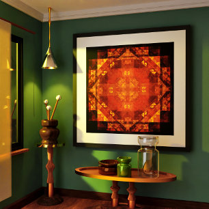 Blessing Fire Mandala Abstract Art Design Poster