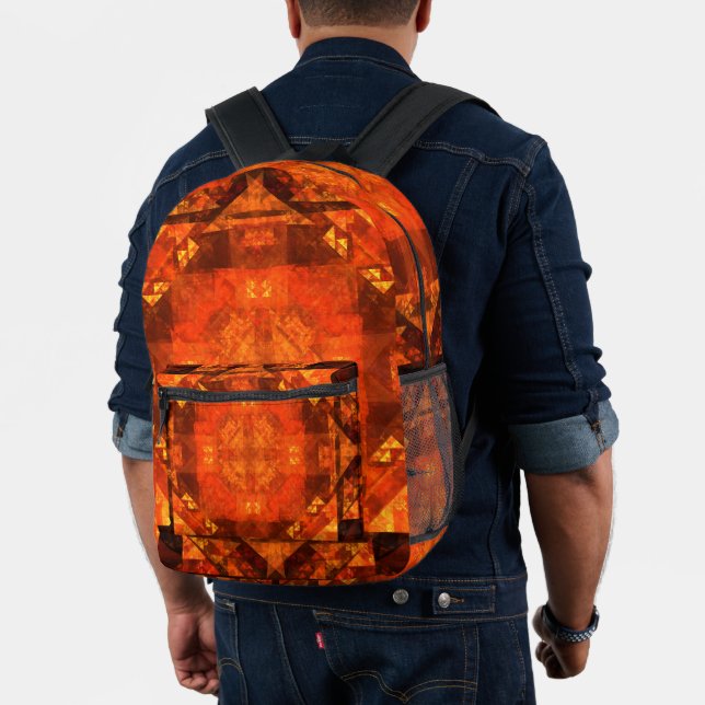 Blessing Fire Mandala Abstract Art Design Printed Backpack (Insitu (Model))
