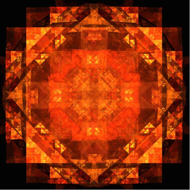 Blessing Fire Mandala Abstract Art Design Statuette (Front)