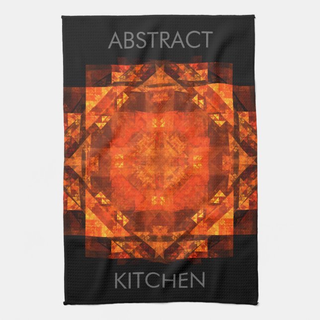 Blessing Fire Mandala Abstract Art Design Towel (Vertical)