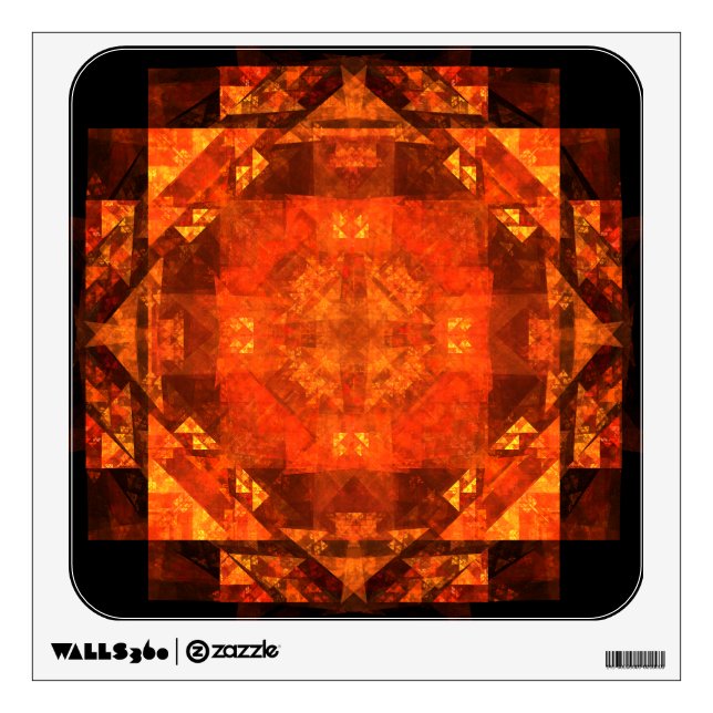 Blessing Fire Mandala Abstract Art Design Wall Decal (Front)