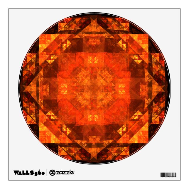 Blessing Fire Mandala Abstract Art Design Wall Sticker (Front)