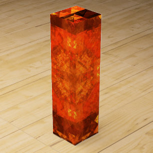 Blessing Fire Mandala Abstract Art Design Wine Box