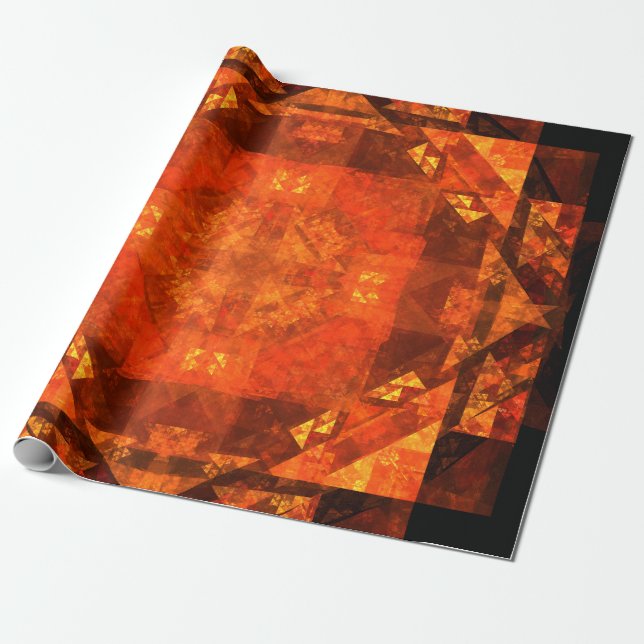 Blessing Fire Mandala Abstract Art Design Wrapping Paper (Unrolled)