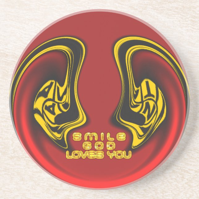 Blessing from Above: God's Love Spiritual Greeting Sandstone Coaster (Front)