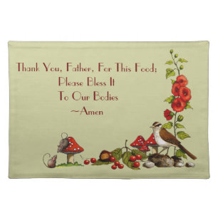 Blessing, Grace, Prayer: Original Nature Art Cloth Placemat