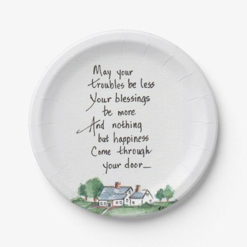 Blessing May All Your Troubles be Less home art Paper Plates
