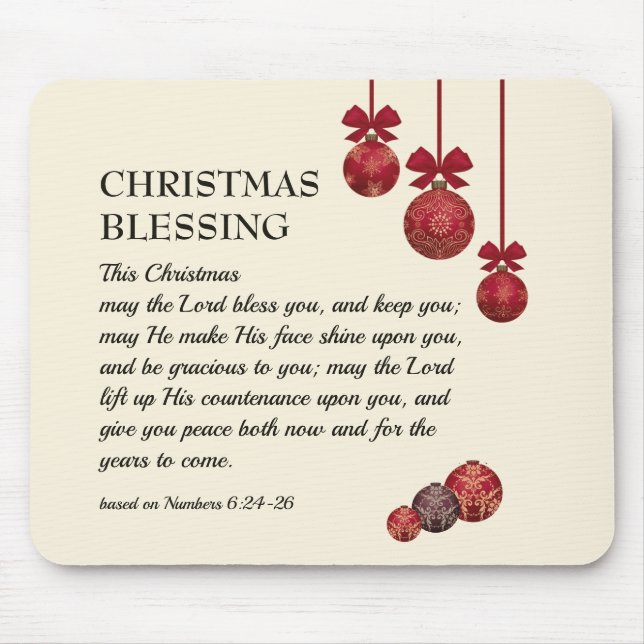 BLESSING May The Lord Bless You CHRISTMAS Mouse Pad (Front)