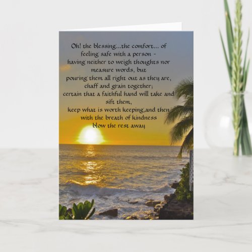 Blessing of Friendship Ocean Sunset Card