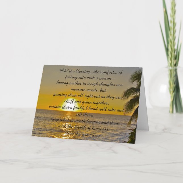 Blessing of Friendship Sunset Beach Card (Front)
